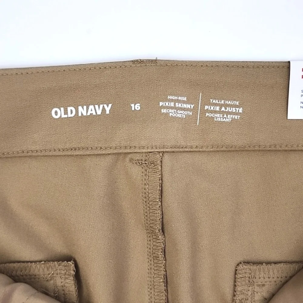 Old Navy Women's Pixie Skinny High-Rise Ankle Pant Tan Never Fade Size 16 - Picture 5 of 14